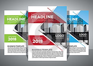 Brochure design, cover modern layout, annual report, poster, flyer in A4 with colorful triangle