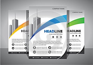 Brochure design, cover modern layout, annual report, poster, flyer in A4 with colorful triangle