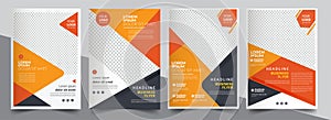 Brochure design, cover modern layout, annual report, poster, flyer in A4 with colorful triangles