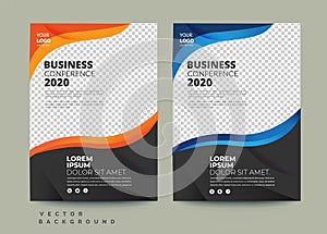 Brochure design, cover modern layout, annual report, poster, flyer in A4 with colorful triangles