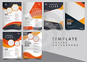 Brochure design, cover modern layout, annual report, poster, flyer in A4 with colorful triangles