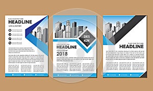 Brochure design, cover modern layout, annual report, poster, flyer in A4 with colorful triangles, geometric shapes for tech, scien