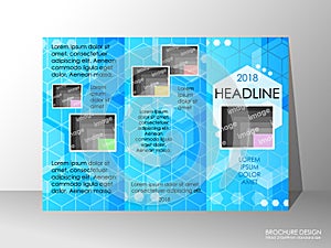 Brochure design template, business broadsheet concept, background