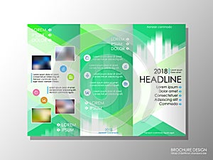 Brochure design template, business broadsheet concept, background