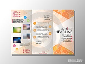 Brochure design template, business broadsheet concept, background photo