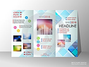 Brochure design template, business broadsheet concept, background photo