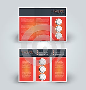 Brochure design template for business education advertisement. Trifold booklet