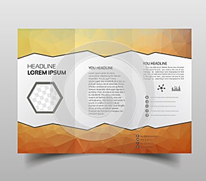 brochure design template polygonal tri-fold abstract triangles, Modern triangle presentation template. Business design background