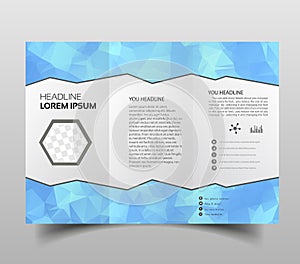 brochure design template polygonal tri-fold abstract triangles, Modern triangle presentation template. Business design background