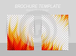 Brochure with flame