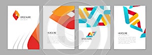 Brochure flyer design red blue abstract page vector or a4 annual report cover layout poster template design with creative