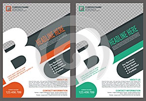 Brochure - Flyer with letter `B` logo style cover