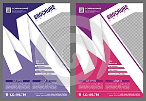 Brochure - Flyer with letter `M` logo style cover