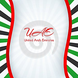 Brochure with lines strips colors of the national United Arab Emirates UAE flag with text For card banner template brochure