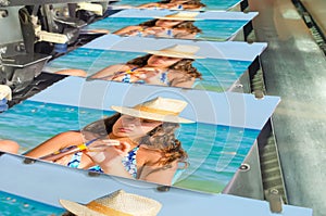 Brochure and magazine stitching process photo
