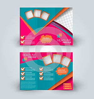 Brochure mock up design template for business, education, advertisement.