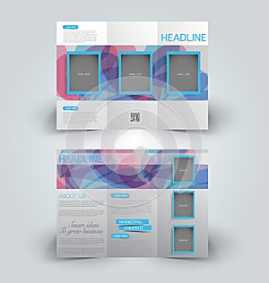 Brochure mock up design template for business, education, advertisement. Trifold booklet