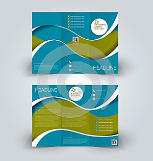 Brochure mock up design template for business, education, advertisement. Trifold booklet