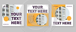 Brochure square template. Flyer, booklet, cover design with copy space.