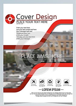 Brochure template for annual technology related reposts,vector design a4 layout with space for text and photos one photo