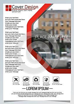 Brochure template for annual technology related reposts,vector design a4 layout with space for text and photos three photo
