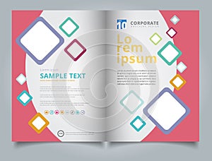 Brochure Template geometric squares colorful pastels rounded rec