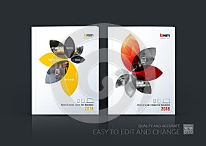 Brochure template layout collection, cover design annual report, photo