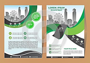 Brochure template layout, cover design annual report, magazine, flyer or booklet in A4 with blue geometric shapes on polygonal bac