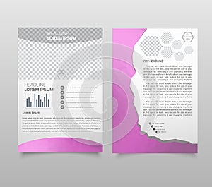 Brochure template layout, cover design annual report, magazine, flyer, leaflet booklet in A4 with turquoise colorful triangles tex