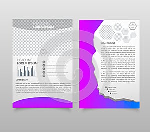 Brochure template layout, cover design annual report, magazine, flyer, leaflet booklet in A4 with turquoise colorful triangles tex
