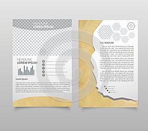 Brochure template layout, cover design annual report, magazine, flyer, leaflet booklet in A4 with turquoise colorful triangles tex