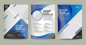 Brochure template layout design. Corporate business annual report, catalog, magazine mockup. Layout with modern blue elements and