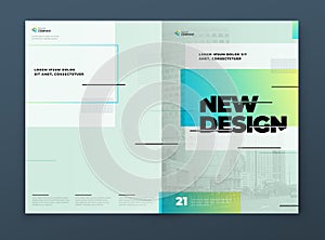 Brochure Template Layout Design. Corporate Business Brochure, Annual Report, Catalog, Magazine, Flyer Mockup. Green