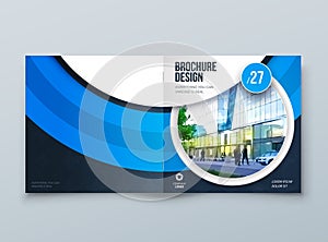 Brochure template layout design. Dark Blue Square Corporate business annual report, catalog, magazine, flyer mockup