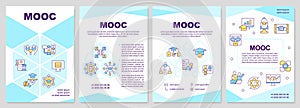 Brochure template with MOOC thin line icons