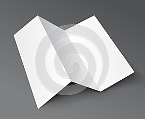 Brochure trifold blank leaflet mockup. Fold flyer paper tri fold menu template