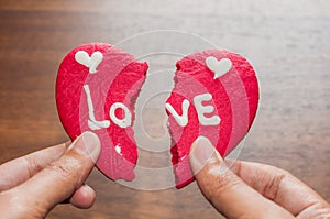 Brocken heart cookie