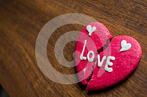 Brocken heart cookie