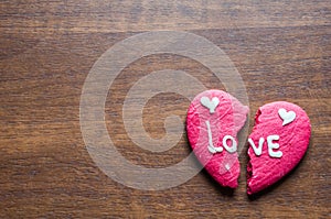 Brocken heart cookie