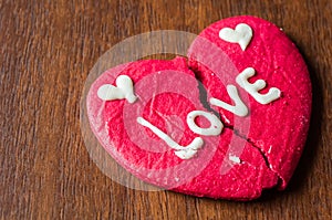 Brocken heart cookie