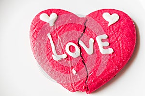 Brocken heart cookie