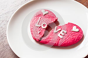 Brocken heart cookie