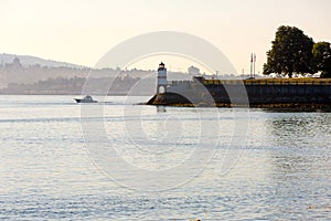 Brockton Point Lighthouse on Peninsula at Stanley Park in Vancouver bc Canada photo