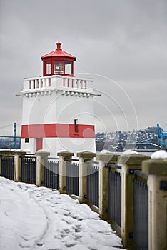 Brockton Point Lighthouse Snow photo