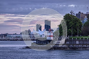 Brockton Point Lighthouse in Stanley Park, Downtown Vancouver, British Columbia, Canada