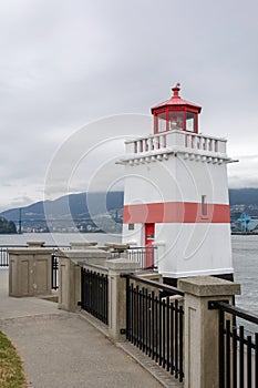 Brockton Point Lighthouse in Vancouver, Stanley Park, BC, Canada photo