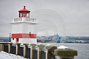 Brockton Point Lighthouse Winter Snow photo