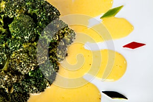 Brocolli with sauce Hollandaise