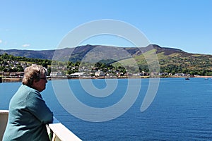 Brodick on the Isle of Arran from ferry arriving photo