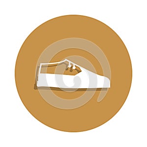 brogue, leafers shoes icon in badge style. One of clothes collection icon can be used for UI, UX